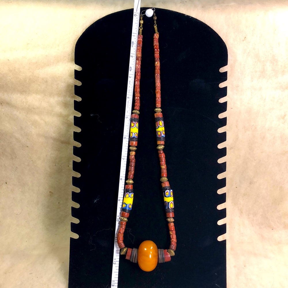 Amber/ African Trade Beads/Hishe Necklace